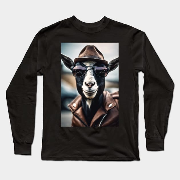 funny goat Long Sleeve T-Shirt by helintonandruw